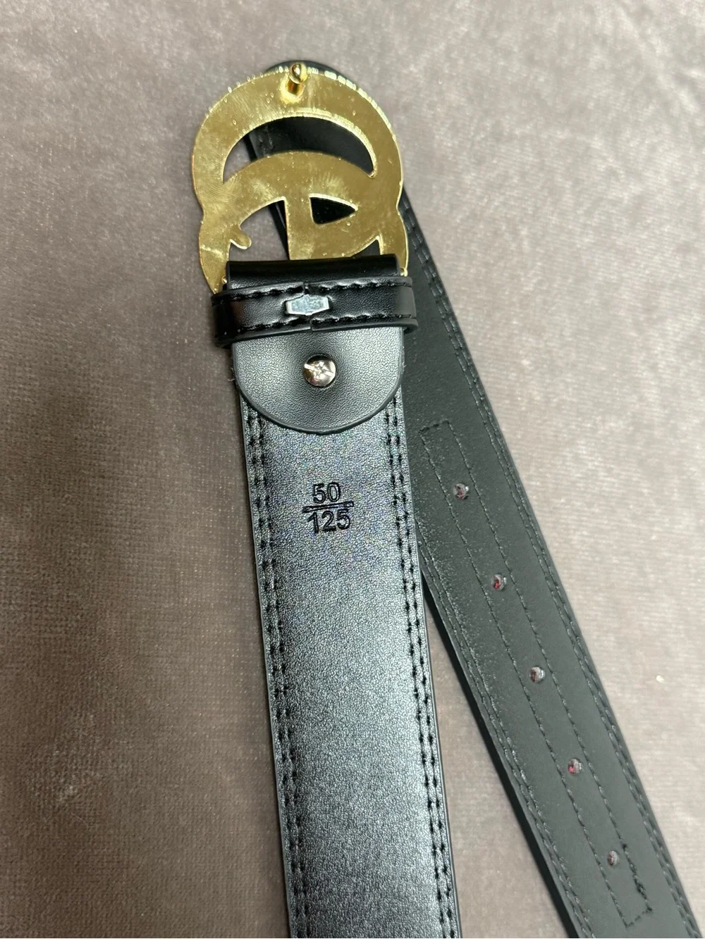 Designer Green and Red Web Belt Gold tone Double G Buckle unisex New 50/125 - Picture 5 of 6